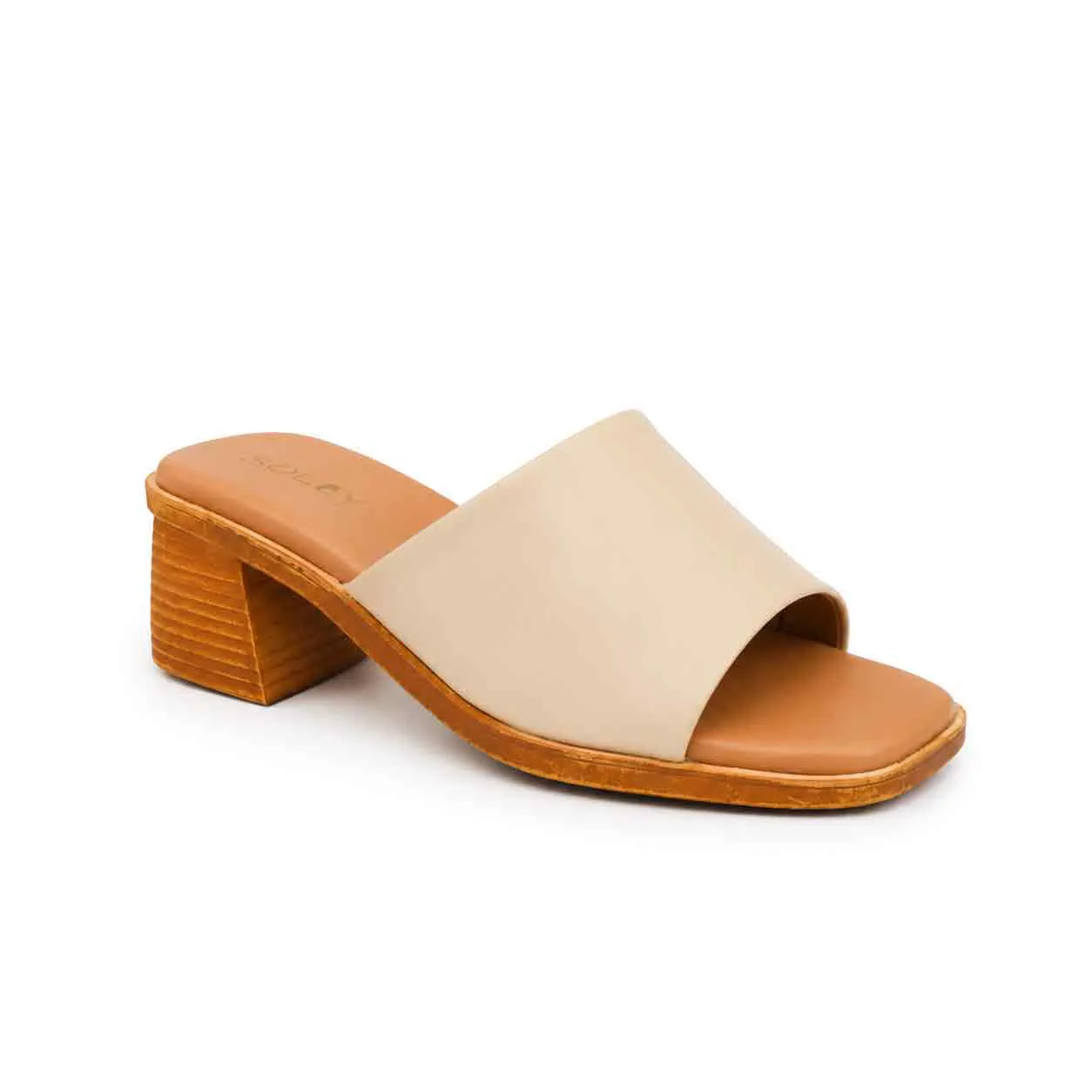 Sandale a demi talon pour femme 500-25 beige